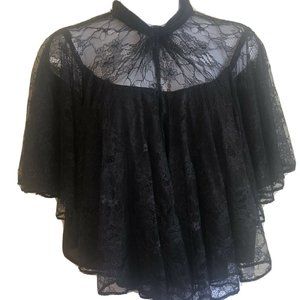 Zara Lace High Neck Black Blouse